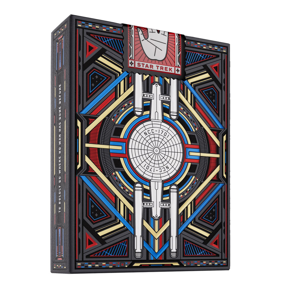 theory11 Star Trek Dark deck back with intricate design and premium finish