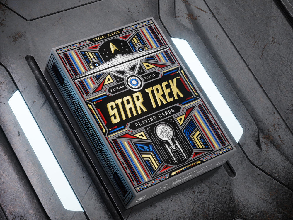 theory11 Star Trek Light packaging with foil accents and embossing