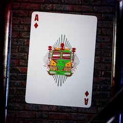 The theory11 TMNT premium playing cards back artwork with green red silver foil on black stock.
