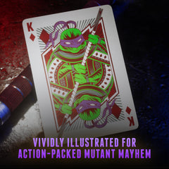 The theory11 TMNT premium playing cards foil-detail on shell-inspired accents enhances visual appeal.