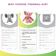 Thermal-Aid Tiny The Elephant cold pack straight from the freezer for soothing chill.