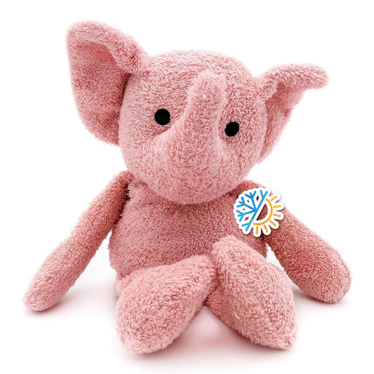 Thermal-Aid Tiny The Elephant with washable cover offers easy cleaning and comfort.