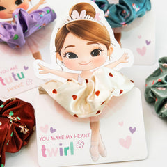 Thigreact ballerina designs feature bear, unicorn, bunny, mermaid with hearts.