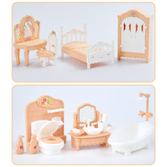 Thildani toilet-seat accessory opens for realistic miniature bathroom play.