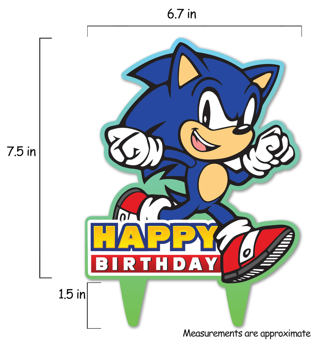 Bright colors on Think Green Fun Sonic Gamer topper for festive decor