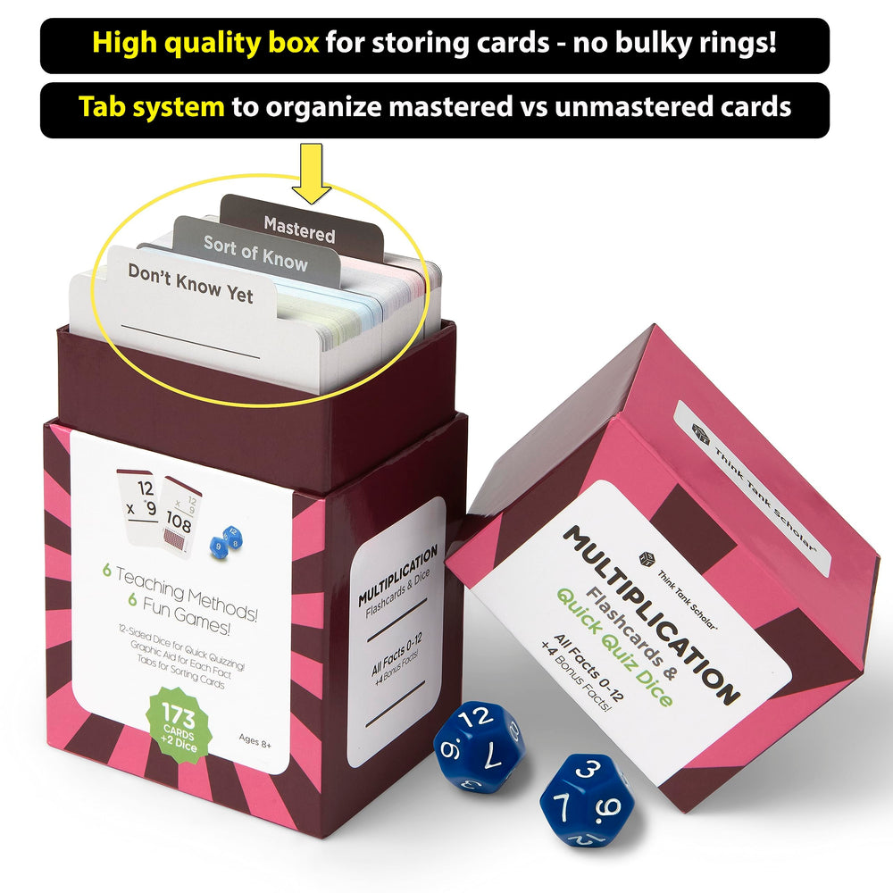 Think Tank Scholar color coded multiplicands and divisors aid targeted practice.