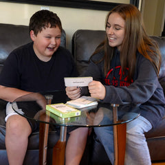 Think Tank Scholar flashcards desk-learning scene supports homeschool readers with large, easy words