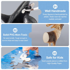 ThinkBAY Arctic wolf figurine supports creative storytelling and early recognition.