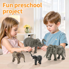 ThinkBAY elephants cubs figurine for cute storytelling and pretend play