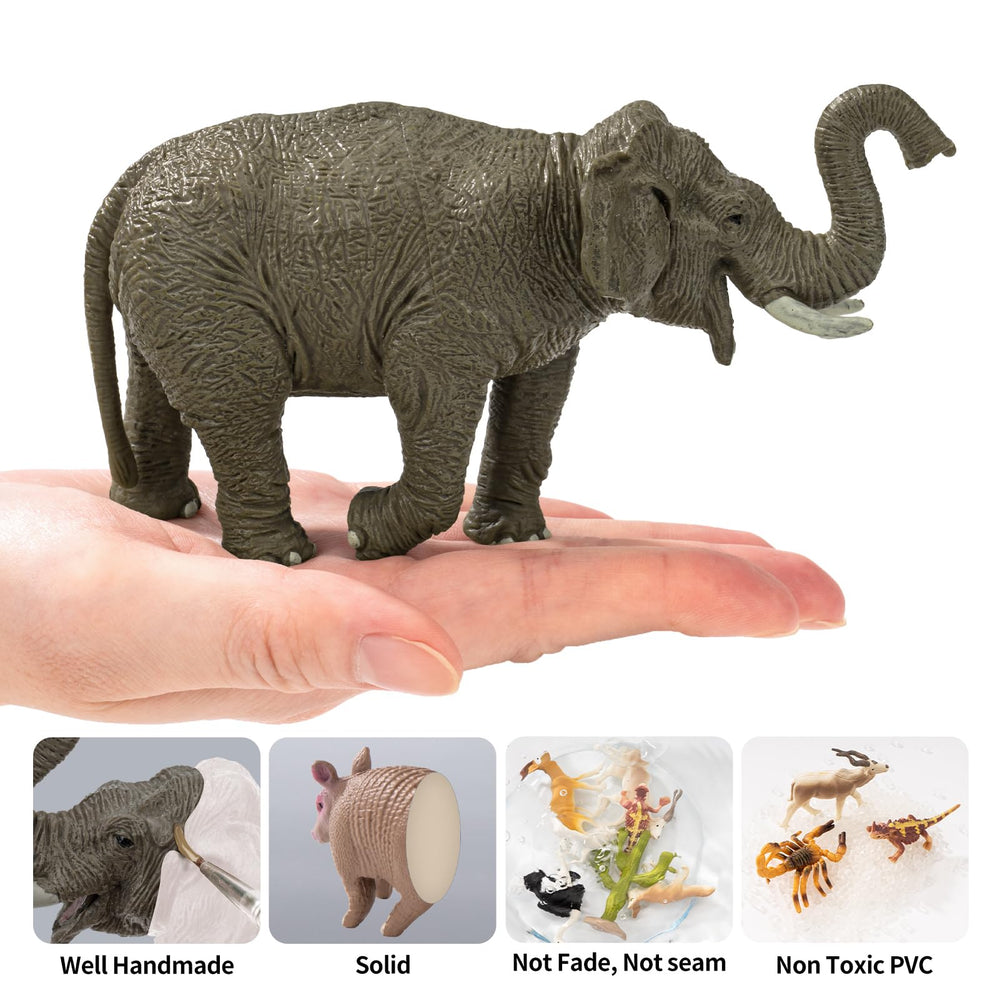 ThinkBAY hand painted elephant figurine with realistic texture for durable display