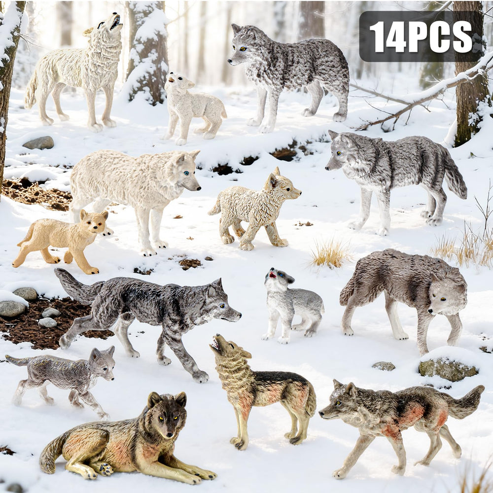 THINKBAY hand-painted wolf figure with lifelike textures for realistic role-play.