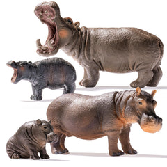 THINKBAY hippo safari adult figures, front view, ideal for imaginative wildlife play
