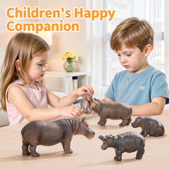 THINKBAY hippo safari figures, realistic textures and colors in detailed painting