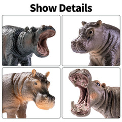 THINKBAY hippo safari four-figures set, upright stance for stable display