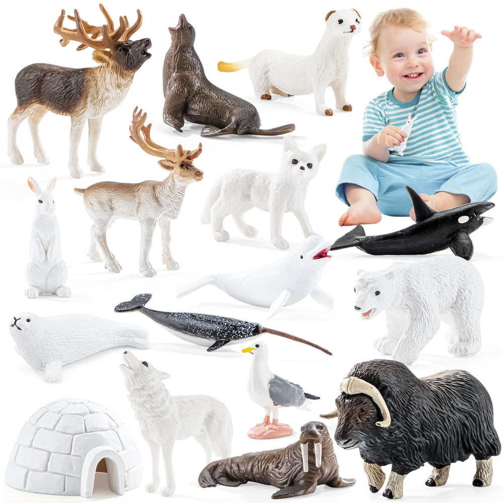 ThinkBay narwhal figurine with tusk detail for imaginative sea adventures.