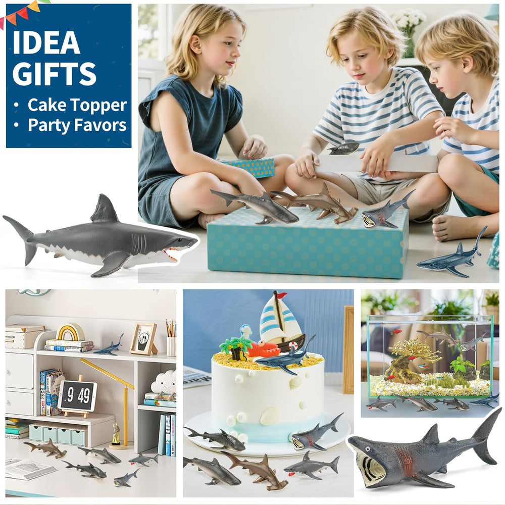 THINKBAY shark party toppers for birthdays and celebrations.