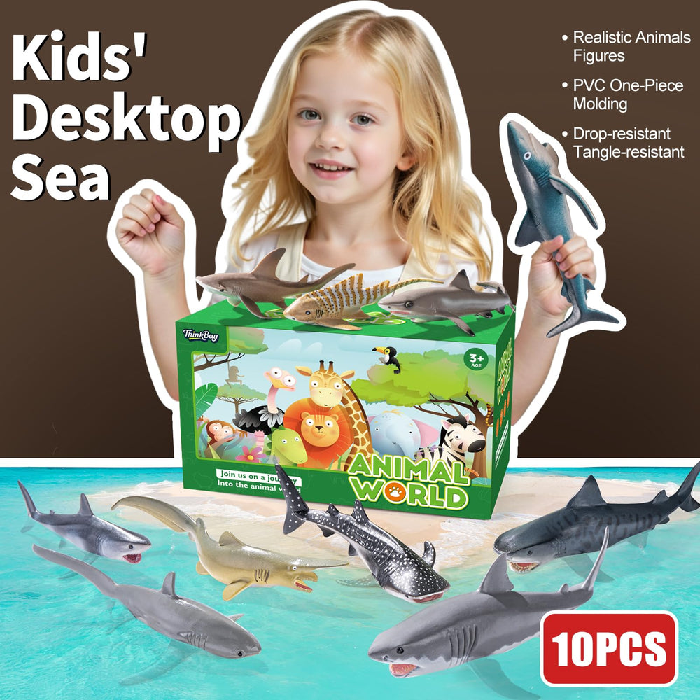 THINKBAY Mako Shark figurine enhances imaginative play and ocean-themed crafts.