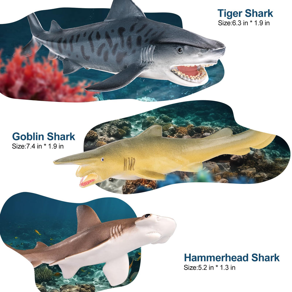 THINKBAY Tiger Shark figurine supports creative storytelling and kid-safe play.