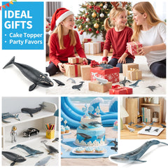 THINKBAY gray whale figurine provides a durable bath-time companion.