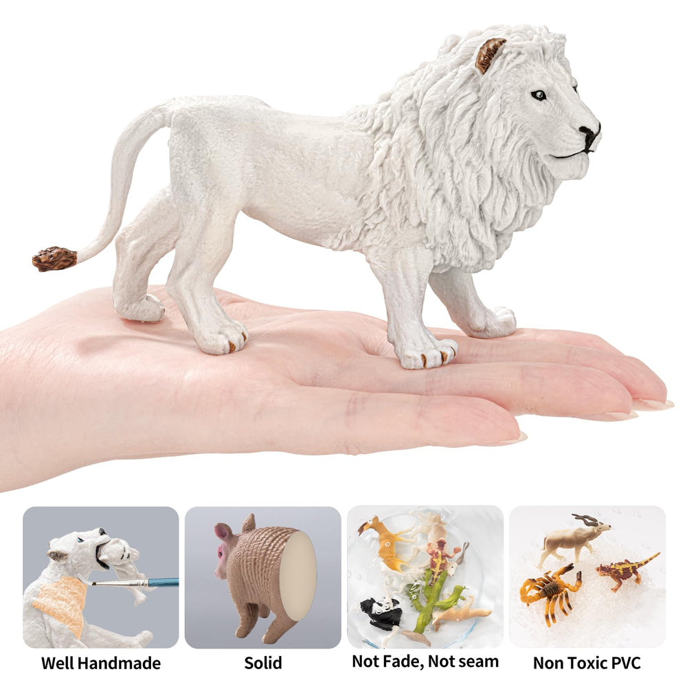 THINKBAY white lion cub figurine close-up for bright play