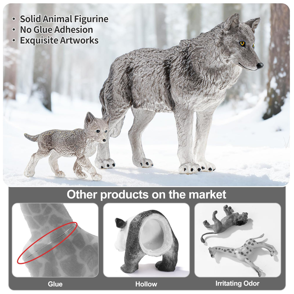 THINKBAY wolf figurine gift pack for birthdays and themed party favors.