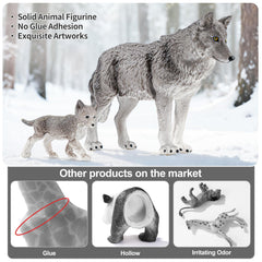 THINKBAY wolf figurine gift pack for birthdays and themed party favors.