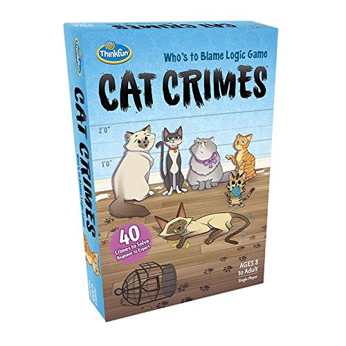 ThinkFun Cat Crimes box showing durable packaging and organized storage.
