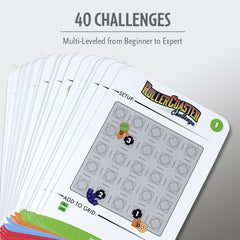 ThinkFun Roller Coaster Challenge game board ready for strategic planning.