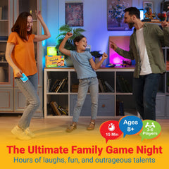ThinkPsych Talent Jam family game night scene with smiling players.