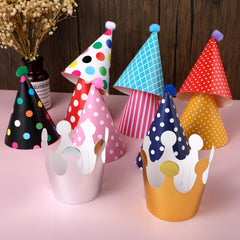 Thinp 9 cone hats and 2 crowns set for versatile decor.