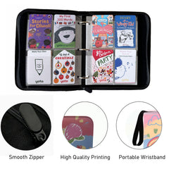Thisness Rabbit Yoto card holder demonstrates 120-card capacity for organized storage.