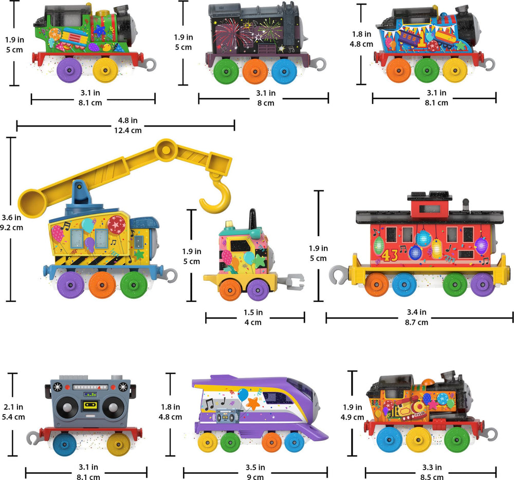 Thomas & Friends diecast characters like Thomas, Percy, Nia for imaginative play.
