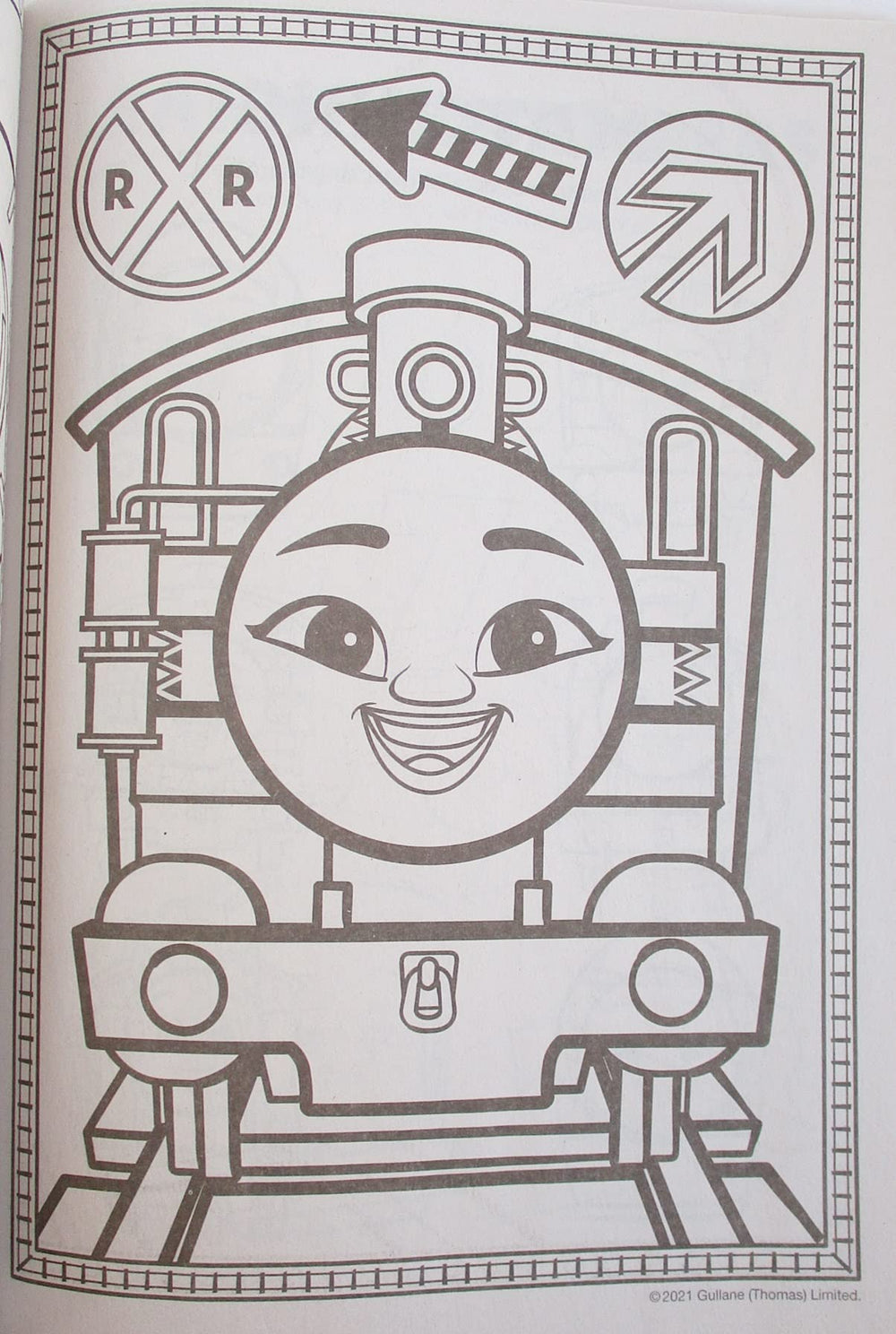 Thomas Coloring and Activity Book with Friends inside pages show friends playing to spark imaginative play.