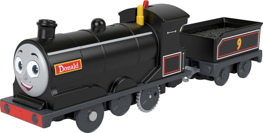 Thomas & Friends Donald engine with coal cargo car for imaginative motorized play.