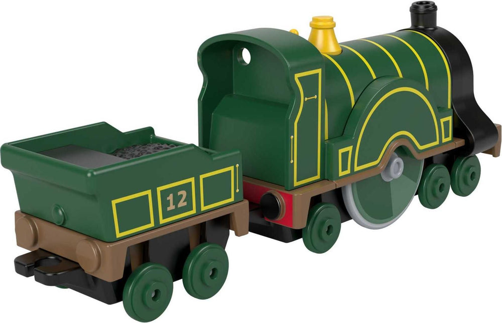 Close-up of Emily engine in bright colors supports imaginative pretend play.