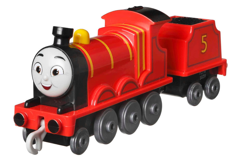 THOMAS & FRIENDS James engine die-cast push-along on track boosts imaginative play.