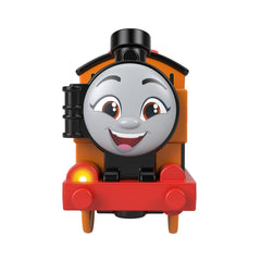 Thomas & Friends Nia button press action showcases sounds for storytelling.