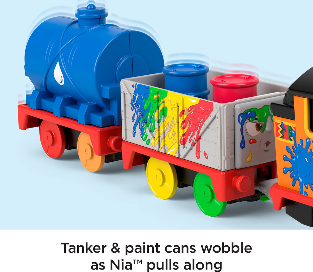 Nia talking engine recognizes and chats with other Thomas & Friends engines for interactive storytelling