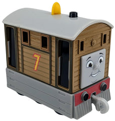 Thomas & Friends Toby diecast, side view, durable toy for imaginative push-along play.