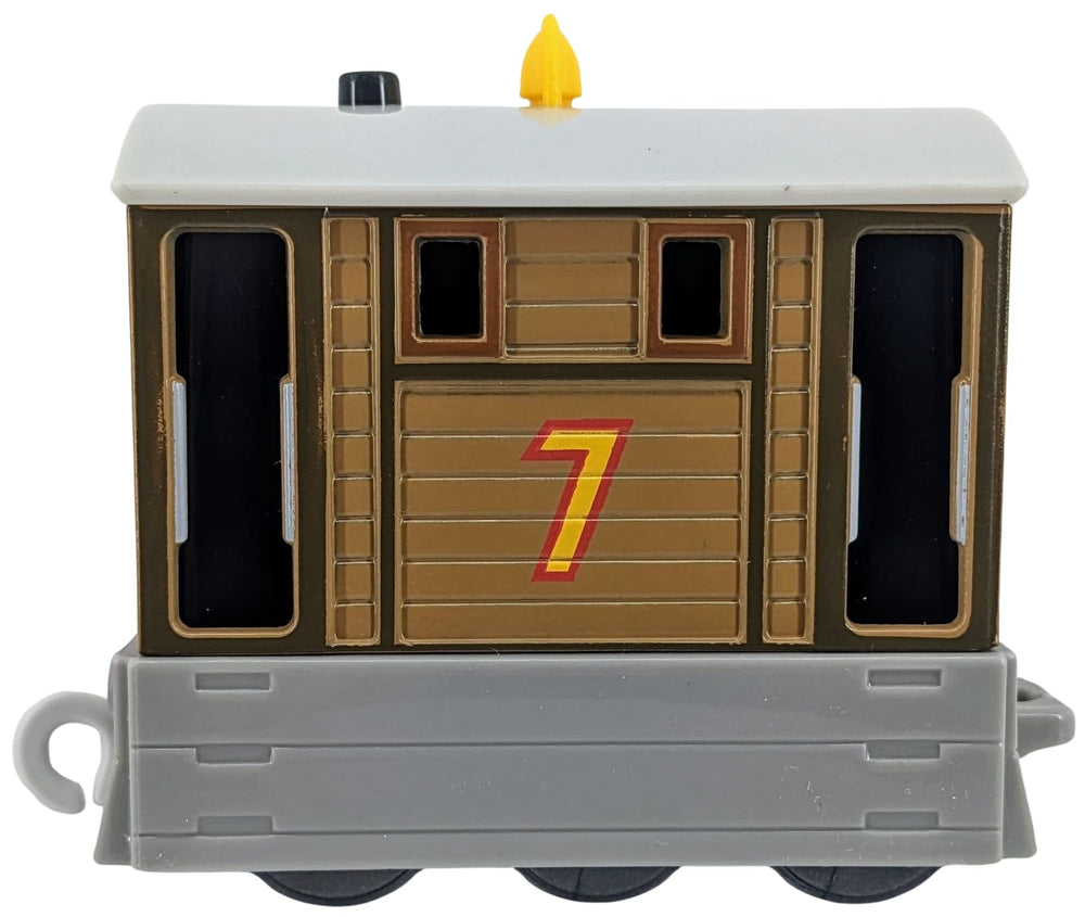 Thomas & Friends track-ready toy compatible with standard rails.
