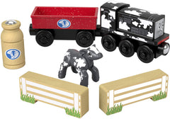 Thomas & Friends Wood Diesel's Dairy Drop-Off poseable cow figure enables farm role-play