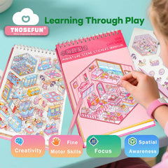 THOSEFUN landscape scene stickers brighten spaces and inspire peaceful isometric miniatures