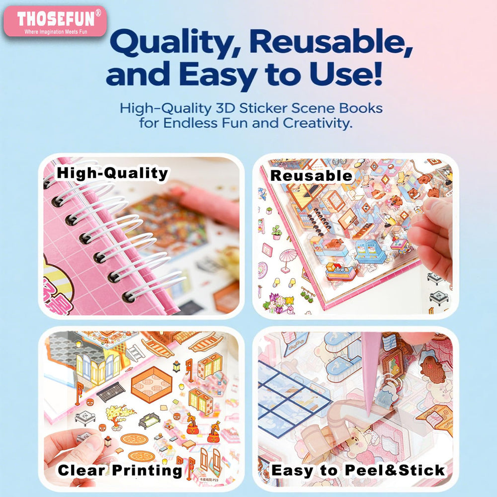 THOSEFUN library scene stickers spark imagination for desk displays and creative notes
