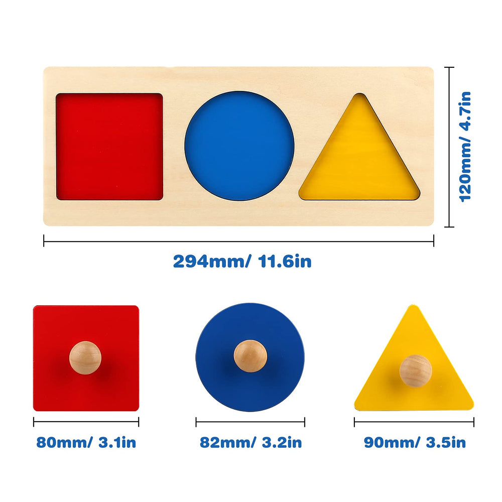 Thoth 3-piece geometric puzzle with large knobs for easy grasp.