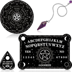 Threan pendulum dowsing board with amethyst set for focused divination sessions