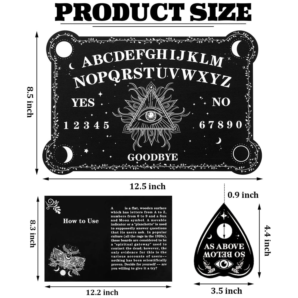 Threan wooden spirit talking board with planchette for mysterious consultations