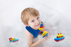 Durable 3 Bees & Me bath toys withstand daily tub use