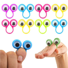Three Otters finger puppets with yellow eyes for pretend play and songs