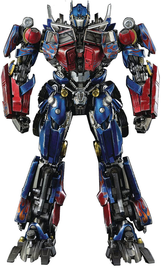 threezero Transformers Optimus Prime DLX front view showcasing articulated posing options for display