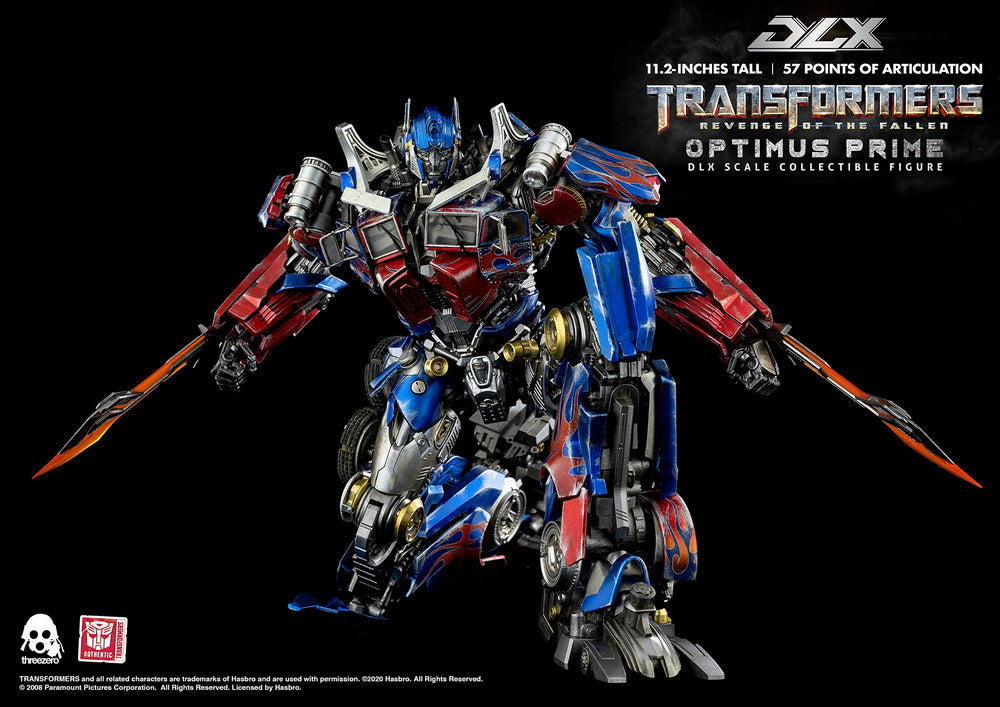 threezero Transformers Optimus Prime DLX ion blasters enable action-ready display